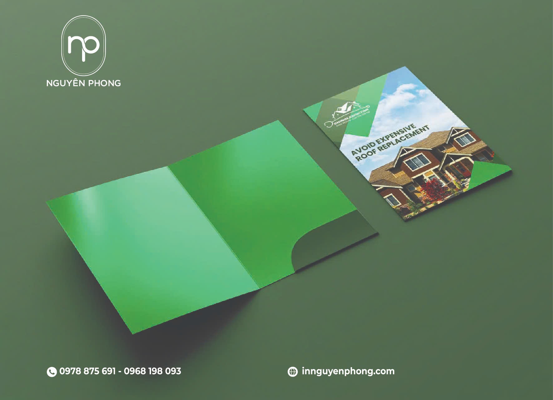 Mẫu thiết kế folder xanh lá cây 